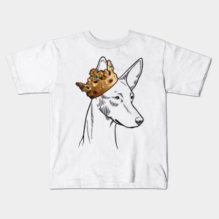 Ibizan Hound Dog King Queen Wearing Crown Kids T-Shirt